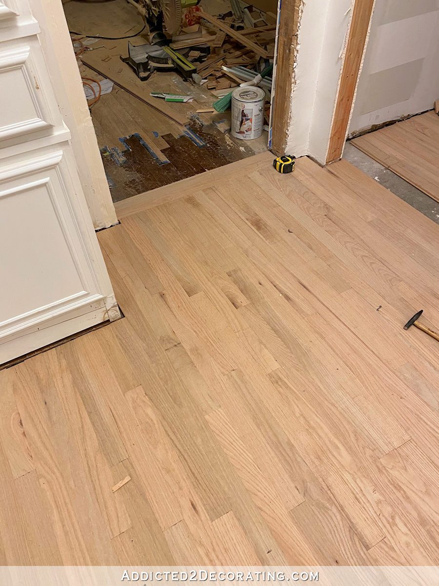 hallway hardwood flooring installation 11