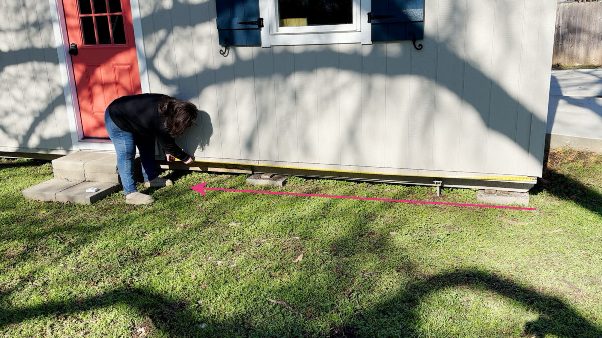 Addin skirting to backyard shed -- measure the length where skirting needs to be installed