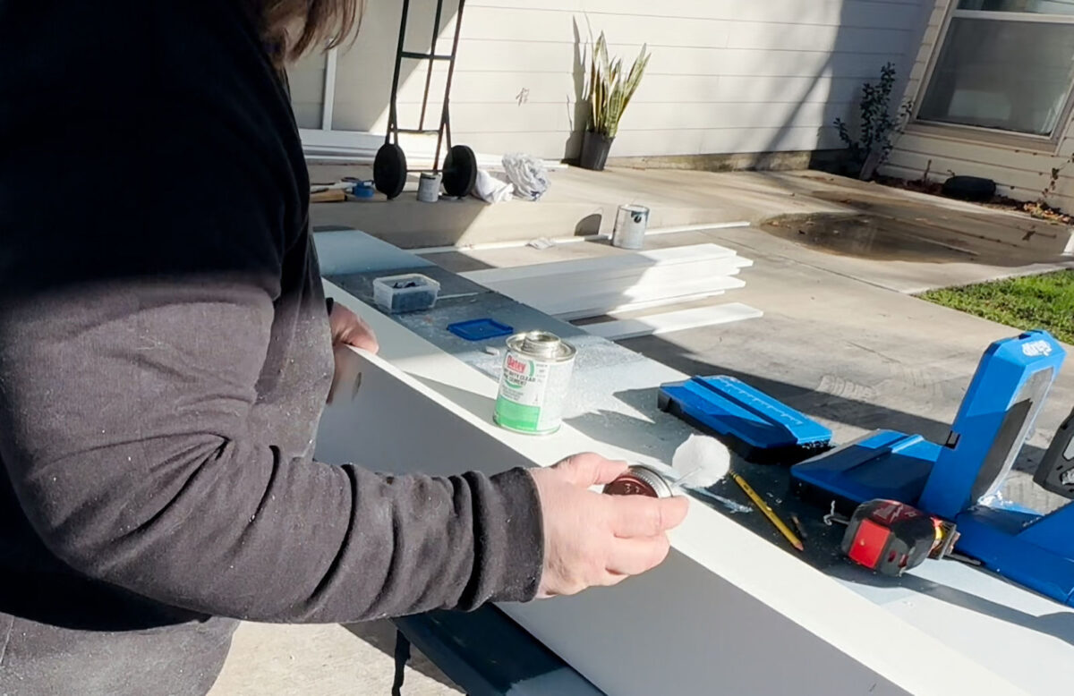 Joining together PVC boards to use as skirting on backyard shed or workshop