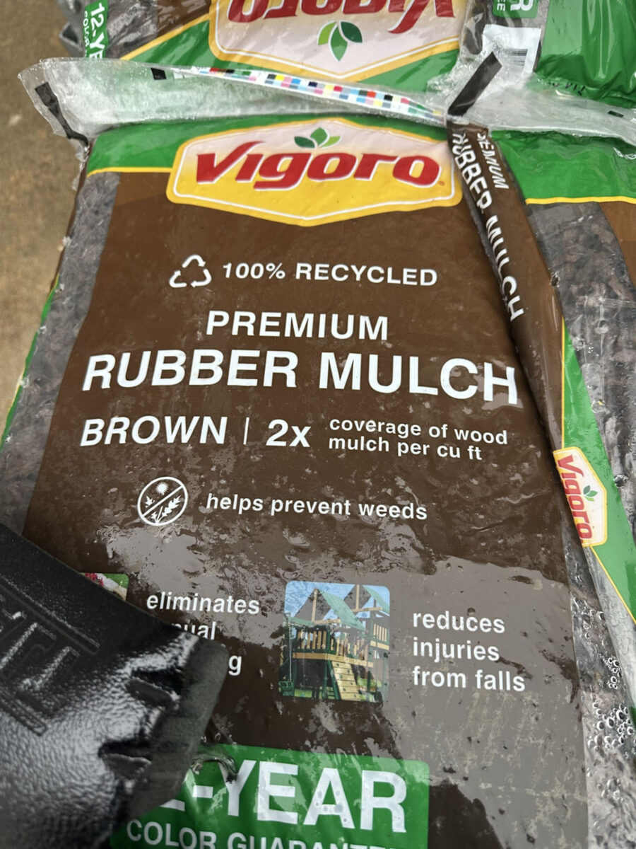 dark brown rubber mulch