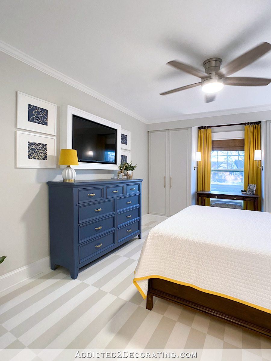 guest bedroom - finished - tv wall and window wall