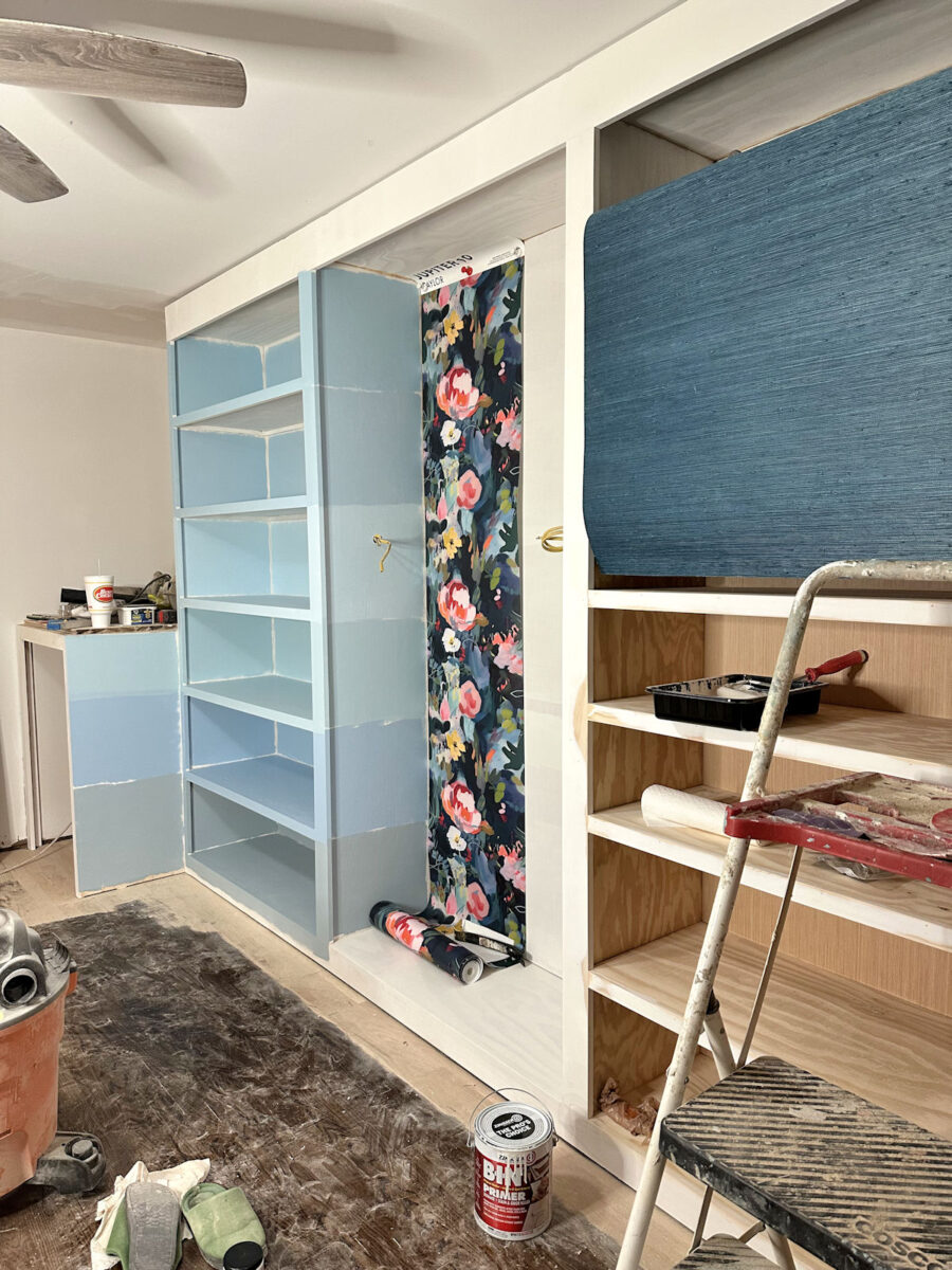 Walk-in closet paint color ideas -Six paint colors for a light blue walk-in closet